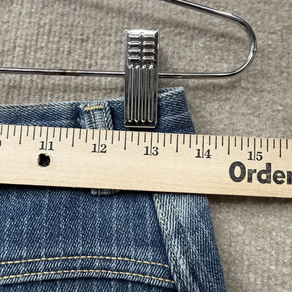 1980s Jeans Womens 26 Blue High Rise Straight Leg Pinstripe Denim Retro